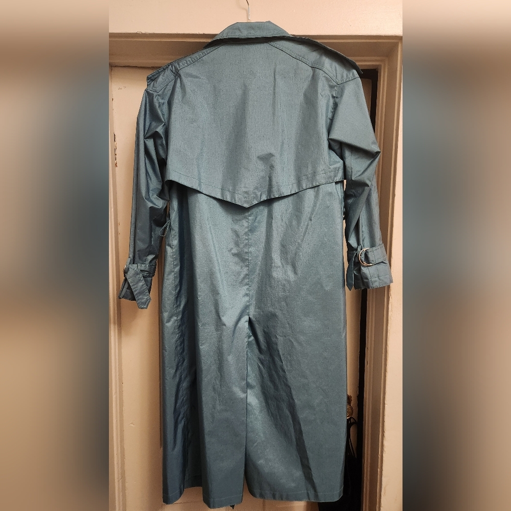 🍁Worthington Trench Rain Coat Emerald Green Sz 4P - Picture 4 of 10